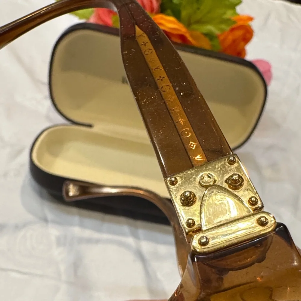 Authentic Louis Vuitton Gold and Brown Glasses - Picture 6 of 15